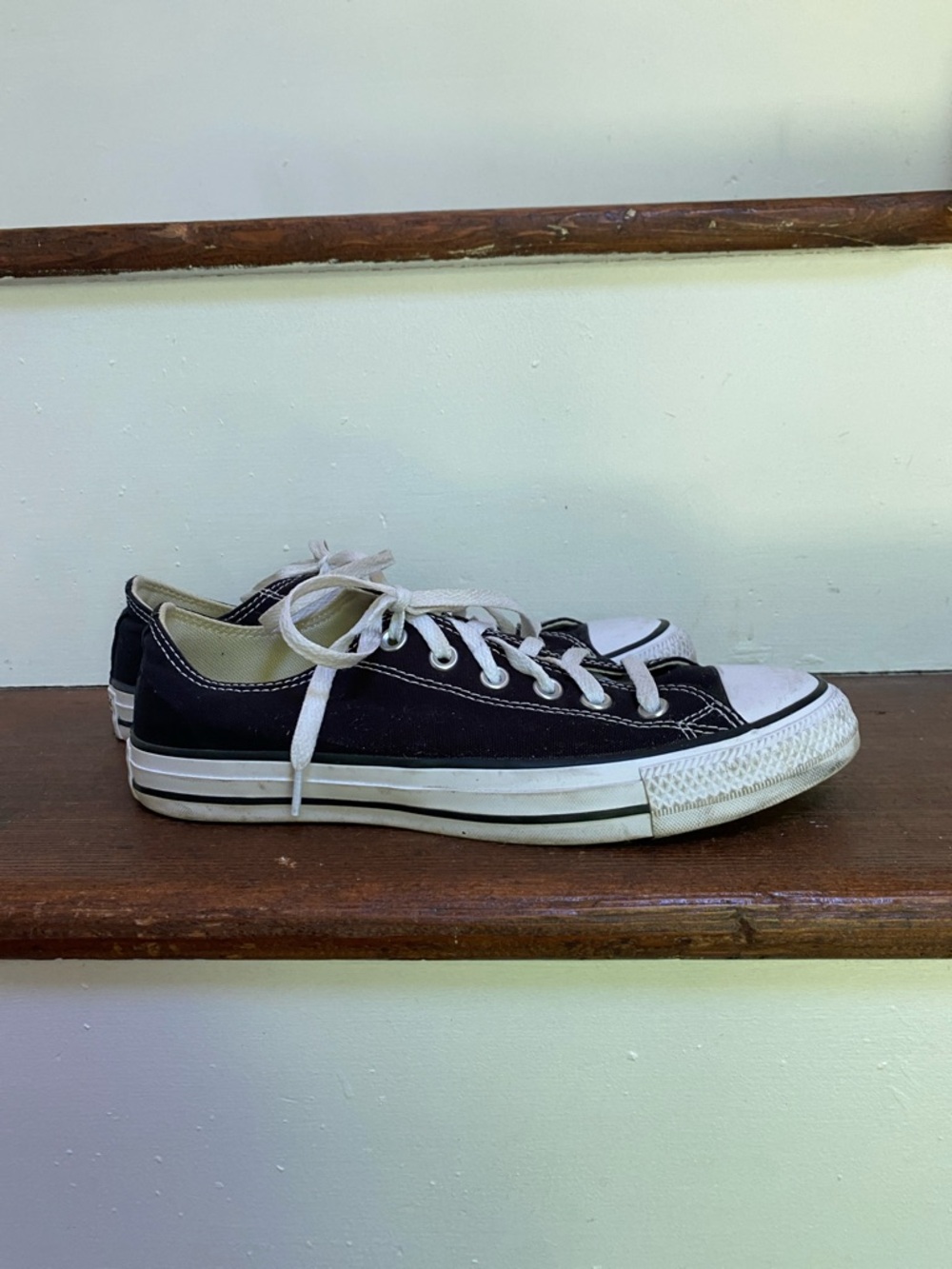 Converse Black and White Low-Top All Star Canvas Sneakers - Picture 2 of 9